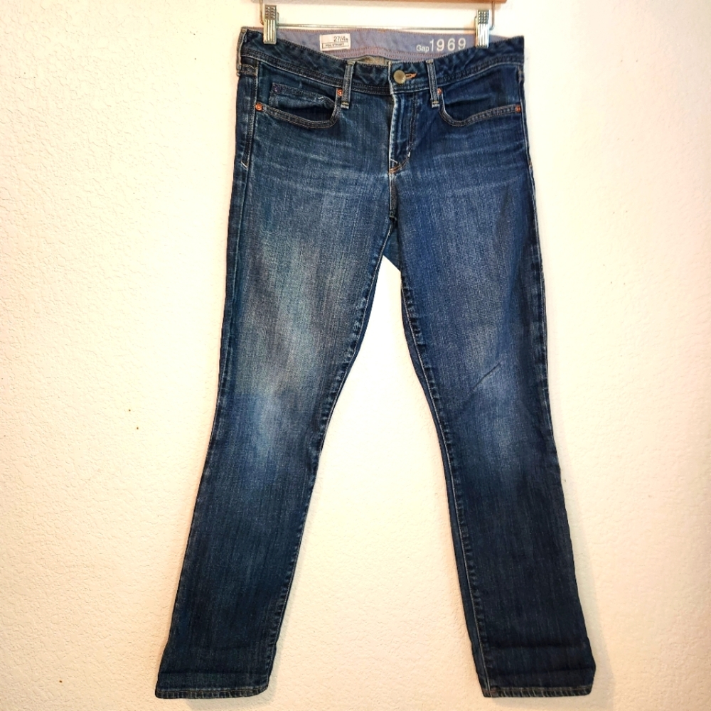 Gap Real Straight Dark Rinse Blue Denim Jeans,‎ 27/4a